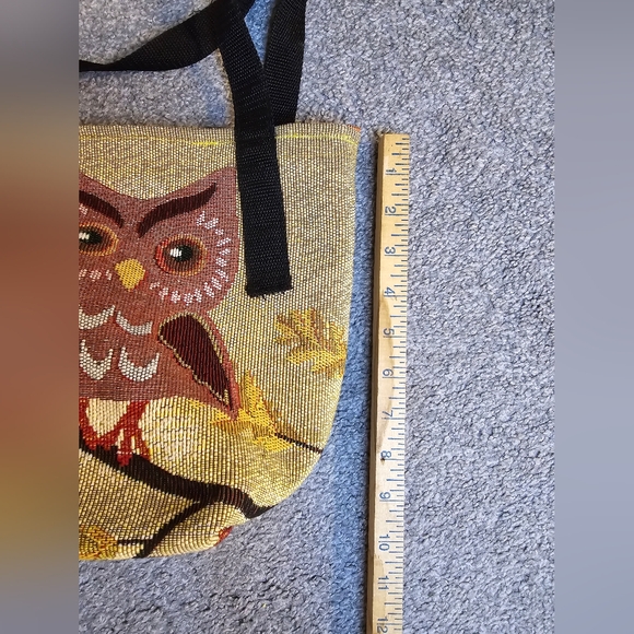 Handmade Owl Tapestry Handbag Nature Lightweight Cottagecore Boho - Picture 5 of 9